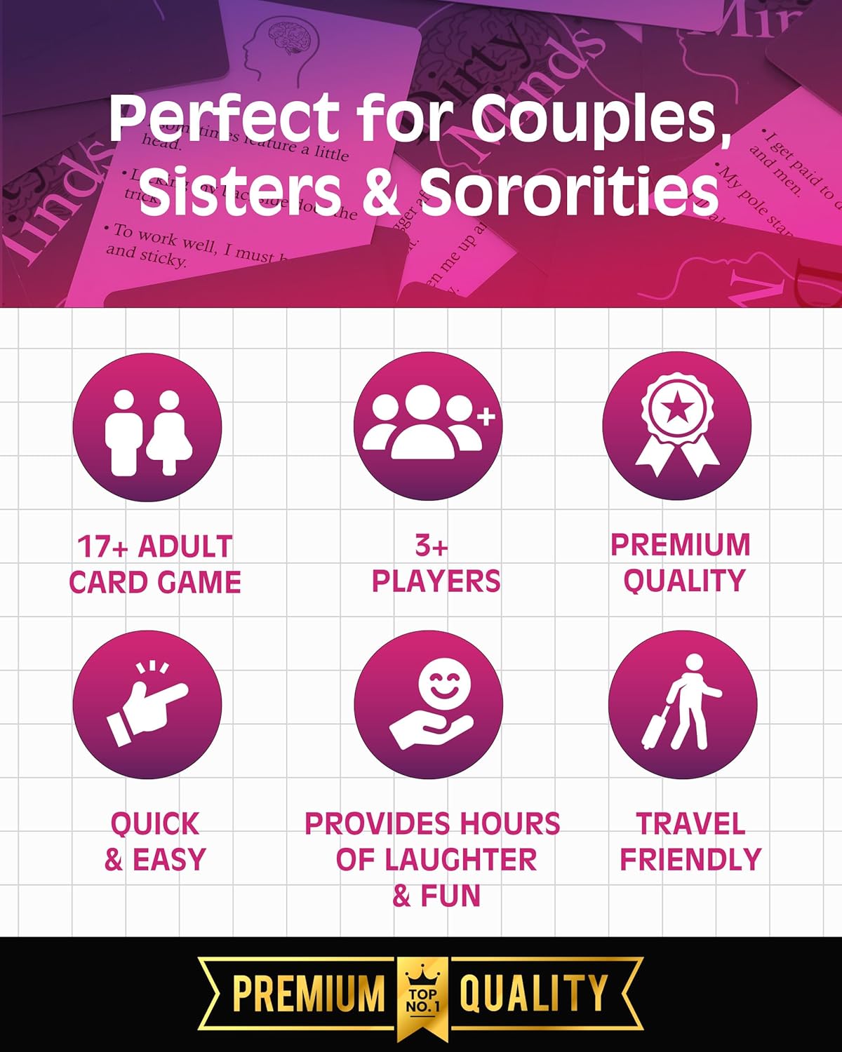 TDC Games Travel Dirty Minds Bachelorette Party Card Game, Ultimate Bachelorette Party Games, The Girl's Night Party Game