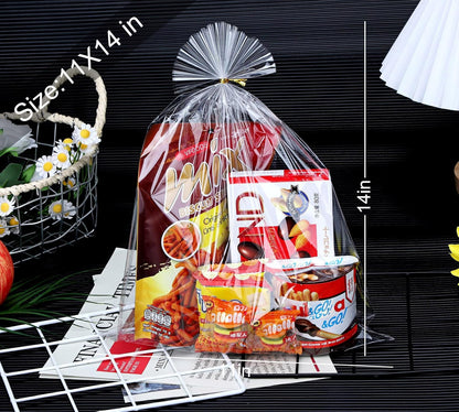 Clear Candy Bags 100pcs 6X10 Cellophane Treat Bag Party Favor Goodie Cake Pop Gift Apple Cello for Gift Baskets Bakery Cookie with Ties