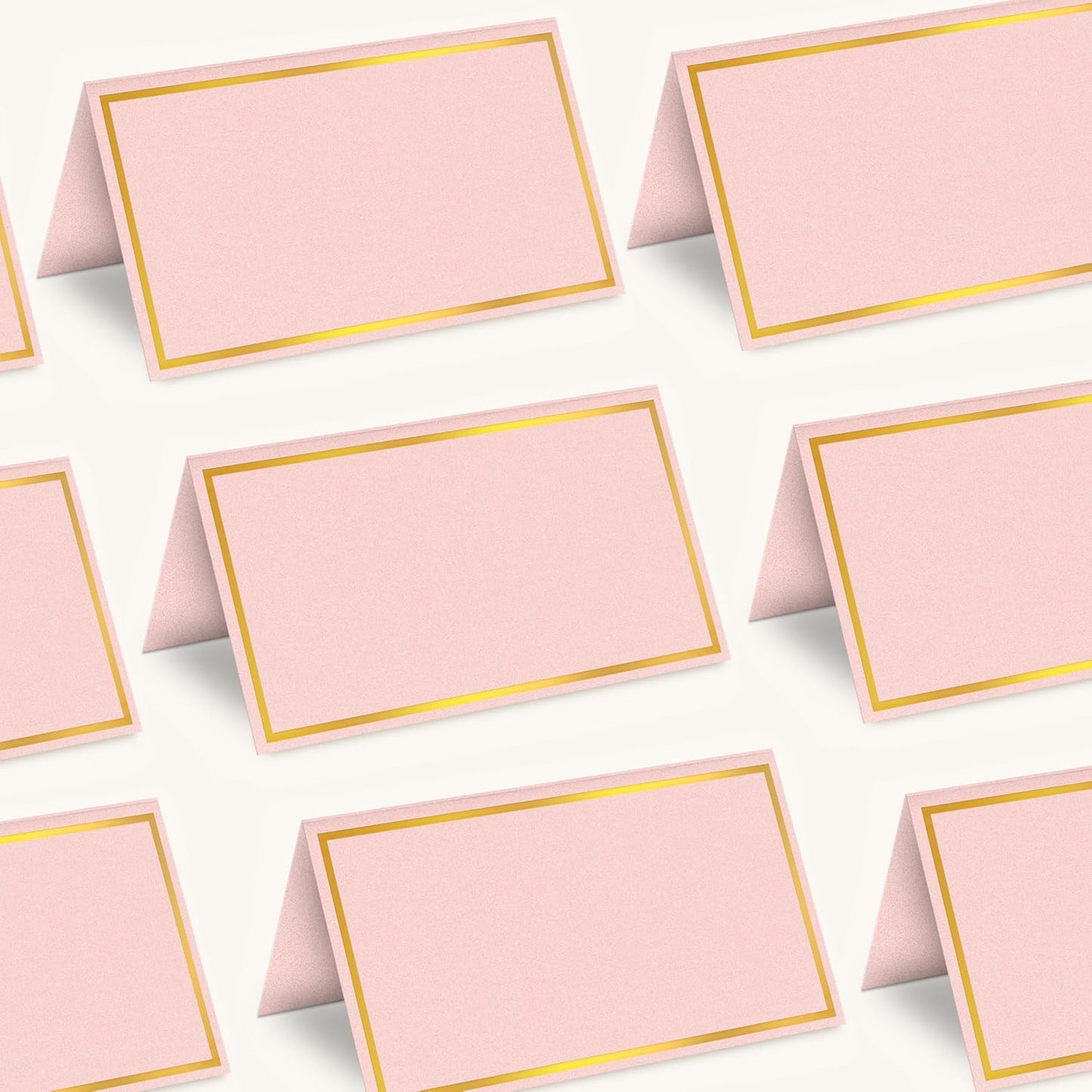 100 Pack Gold Table Cards Place Cards Name Cards for Table Setting, 250g Pearled Table Tents Name Tents, Avery Place Cards for Wedding, Meeting, Party, Reserved Seating Sign (Gold)