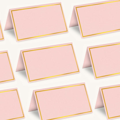 100 Pack Gold Table Cards Place Cards Name Cards for Table Setting, 250g Pearled Table Tents Name Tents, Avery Place Cards for Wedding, Meeting, Party, Reserved Seating Sign (Gold)