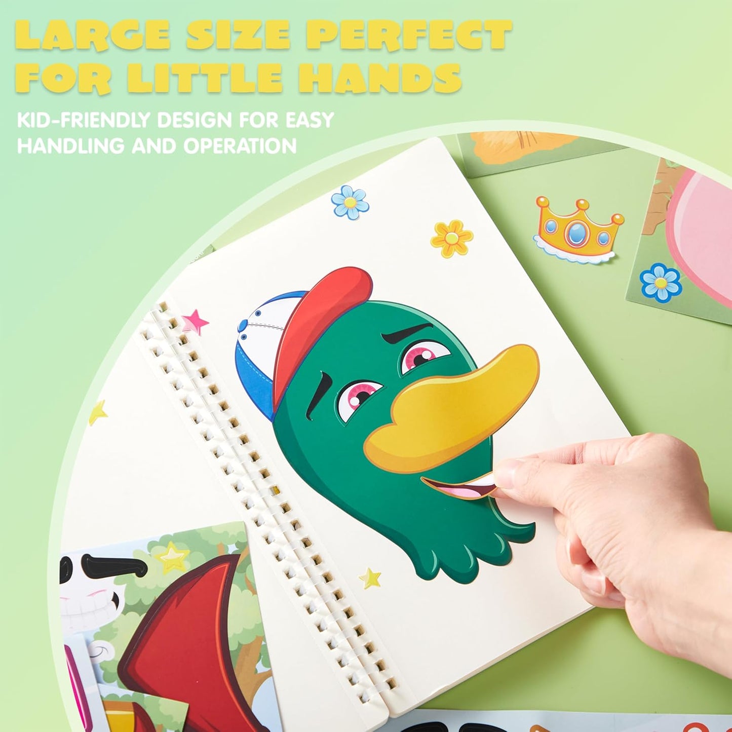 JOYIN 36 Sheets 9"x6" Make a face Stickers for Kids, Make Your Own Animal Stickers with Unicorn, Dinosaur, Sea and Safari Animals, Crafts Birthday Party Favors, Goodie Bags Classroom Activities