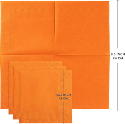 Black Beverage Napkins (300 Count) 2-Ply Disposable Cocktail Napkins for Bar, Weddings, Parties, Events, Premium Quality and EU Made