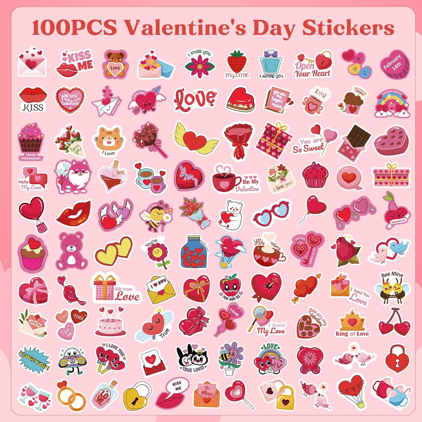 OHOME 100 PCS Water Bottle Stickers for Kids,Cute Animal Aesthetic Sticker Pack - Waterproof Vinyl Kawaii Stickers for Girls Boy Classroom Prizes,Party Favors for Scrapbook, Laptops, Journal,Birthday