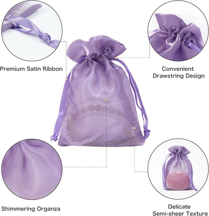 QIANF 20 Pcs Peacock Blue Small Organza Bags 3X4 inch for Wedding Favors with Drawstring, Mini Mesh Gift Bags Jewelry Pouch for Candy Bridal Shower Party Favor Baby Shower Christmas