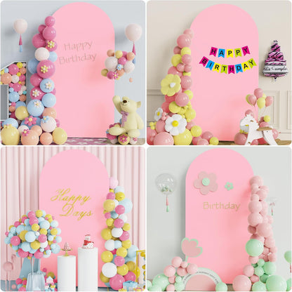 Wokceer 7.2 FT Wedding Arch Backdrop Stand and White Arch Cover, Metal Arch Stand with Arch Stand Cover for Birthday Party Wedding Ceremony Bridal Baby Shower Event Decor