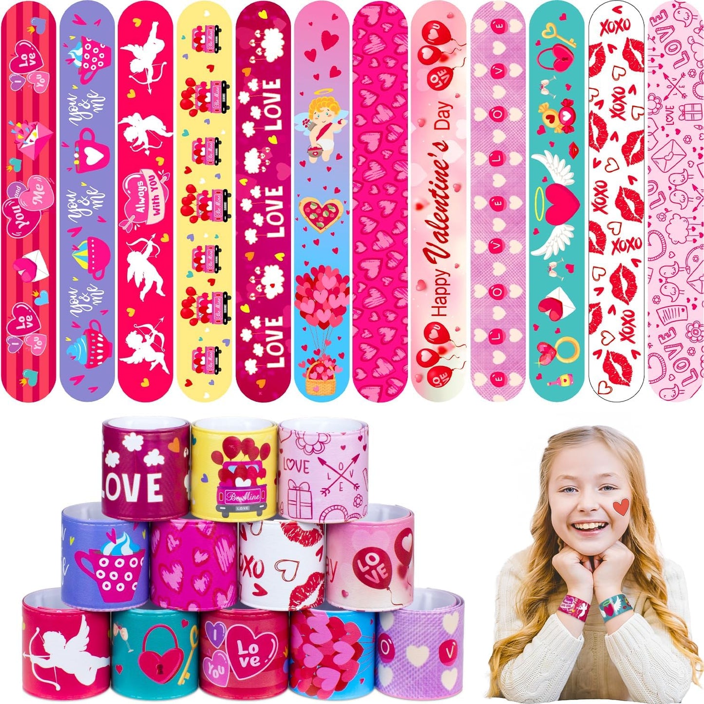 48 pcs 4th of July Slap Bracelets Toys, 4th of July Party Favors Supplies Patriotic Accessories Decorations