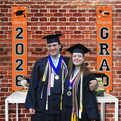 DAZONGE 2026 Graduation Decorations Blue, Congrats Grad Porch Banner for Any Schools or Grades 2026 Graduation Party Decorations