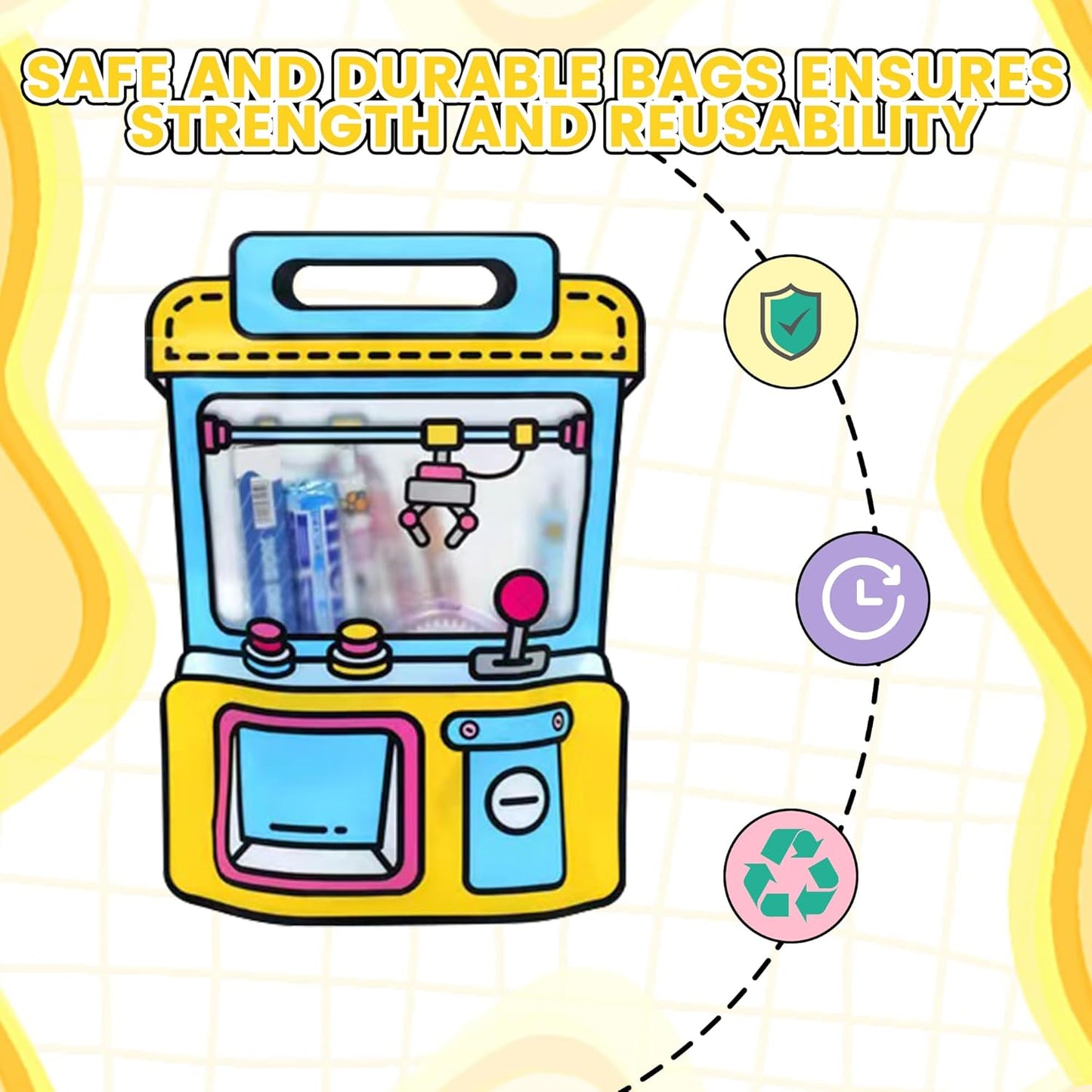30 PCS Bulk Gift Bags for Kids with Handle,Children Large Goodie Bags with Stand-up Bottom, Grip Seal Party Favor Bag, Students Back to School Treat Bag, Cute Snack Candy Bags for Birthday, Classroom