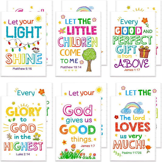 Fancy Land Christian Notepads for Kids Bible Verse Notepad Religious Party Favors Inspirational Journals Note Pad for Sunday School Classroom Office Supplies 12 Pcs