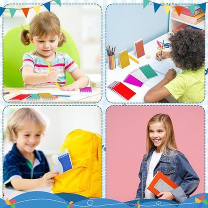 Seajan 24 Pcs Glitter Mini Spiral Notepads for Kids Party Favors Small Prism Notebooks 3.9 x 2.4 Inch Colorful Flash Memo Pads for Girls and Boys Birthday Gift Classroom Rewards 20 Pages Each