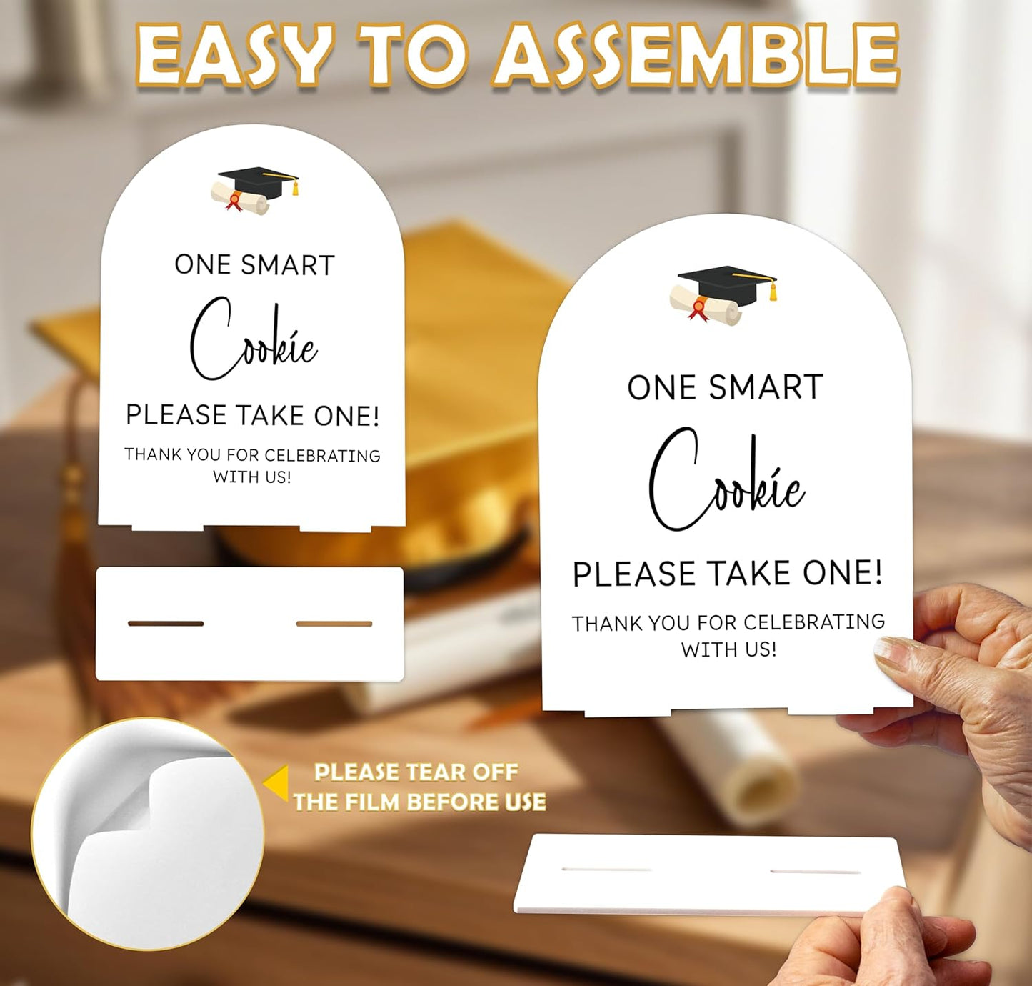 Graduation Guestbook Sign, 6 x 8 Inch White Arch Acrylic Grad Party Sign with Holder, Graduation Party Sign for Class of 2026, Grad Decor, High School College Party Supplies - DL02