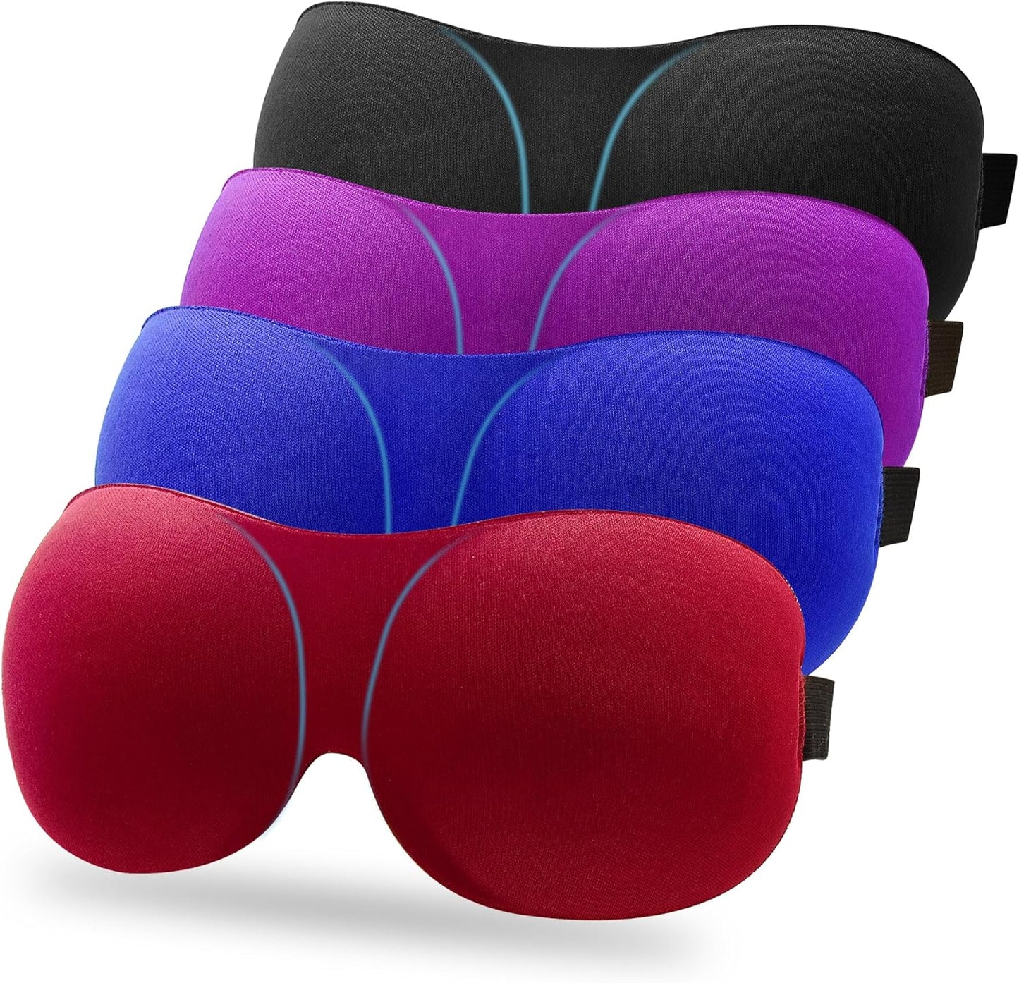 SkiBeau Cute 3D Sleeping Eye Mask Funny Blindfold 2 Pack Travel Sleep Masks Super Soft Weird Eye Cover for Men Women and Kids