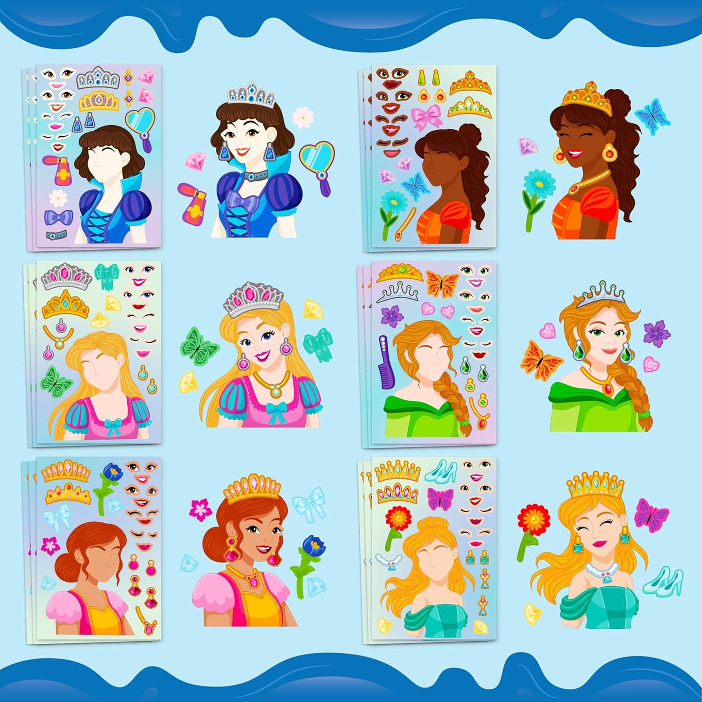 JOYIN 36 Sheets 9"x6" Make a face Stickers for Kids, Make Your Own Animal Stickers with Unicorn, Dinosaur, Sea and Safari Animals, Crafts Birthday Party Favors, Goodie Bags Classroom Activities