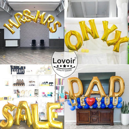 Lovoir 40 Inch Large Gold Letter A Balloons Big Size Jumbo Mylar Foil Helium Balloon for Birthday Party Celebration Decorations Alphabet Gold A