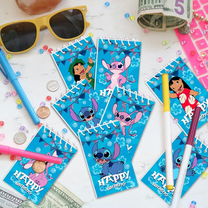 Stitch Party Supplies, 24Pcs Mini Notepads for Stitch Birthday Party, Goodie Bag Stuffers, Classroom Rewards, 8 Types