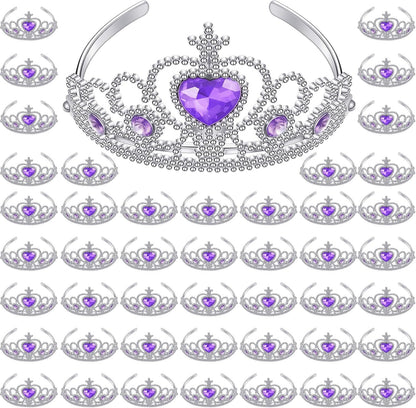 48 Pcs Tiara Crown Set Princess Dress up Costume Party Favor Girls Plastic Crown Birthday Supplies Cosplay Accessory