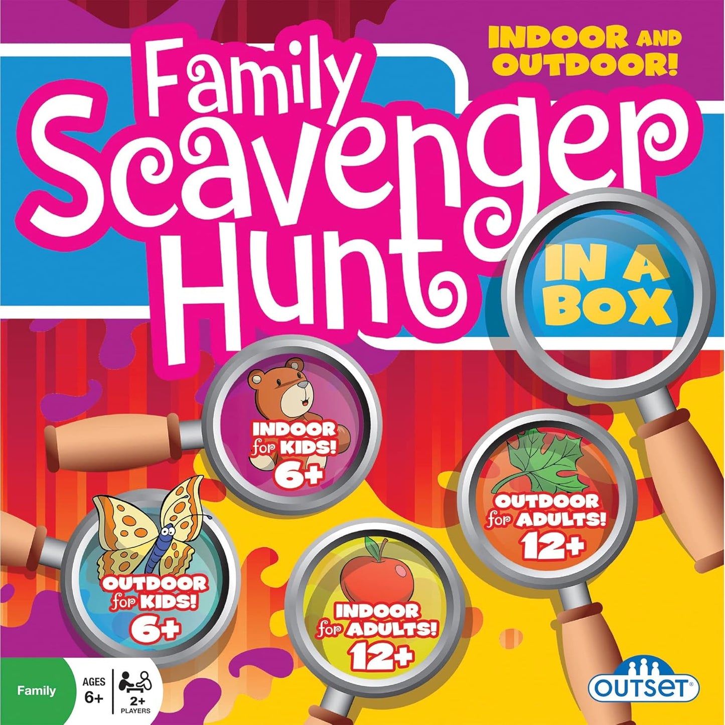 Family Scavenger Hunt in A Box - Updated Version, Outset Media, Indoor & Outdoor Game for Children & Families, Search for Objects On Your Cards, 2+ Players, Kids & Adults Ages 6+