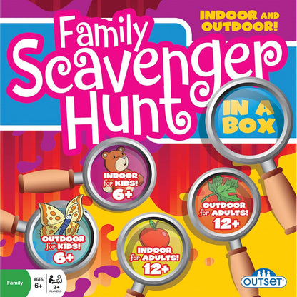 Family Scavenger Hunt in A Box - Updated Version, Outset Media, Indoor & Outdoor Game for Children & Families, Search for Objects On Your Cards, 2+ Players, Kids & Adults Ages 6+