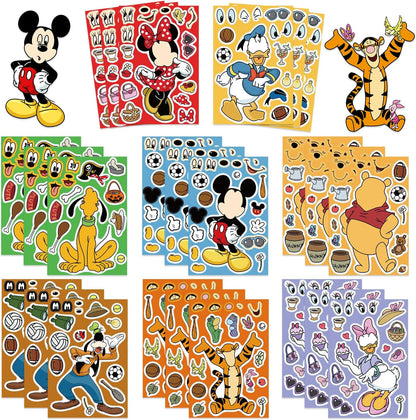 24 Sheets Cool Monster Sticker Cute Cartoon Charaters Make Your Own Sticker, Make a Face Stickers Party Favors Activities Gifts (c)