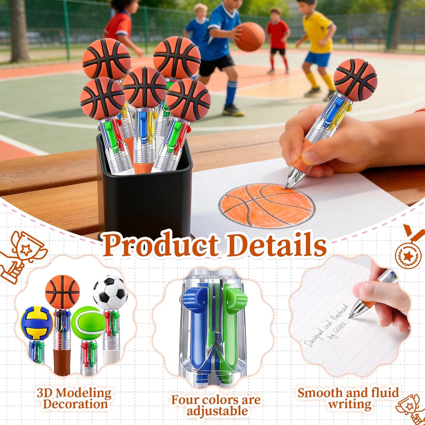 CZWZ 20Pcs Mini Multicolor Pens in One 4-in-1 Cute Pens Bulk for Kids, Fun Kawaii Ballpoint Pens for Birthdays and Children's Party Favors Gifts Teacher School Supplies