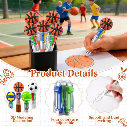 CZWZ 20Pcs Mini Multicolor Pens in One 4-in-1 Cute Pens Bulk for Kids, Fun Kawaii Ballpoint Pens for Birthdays and Children's Party Favors Gifts Teacher School Supplies