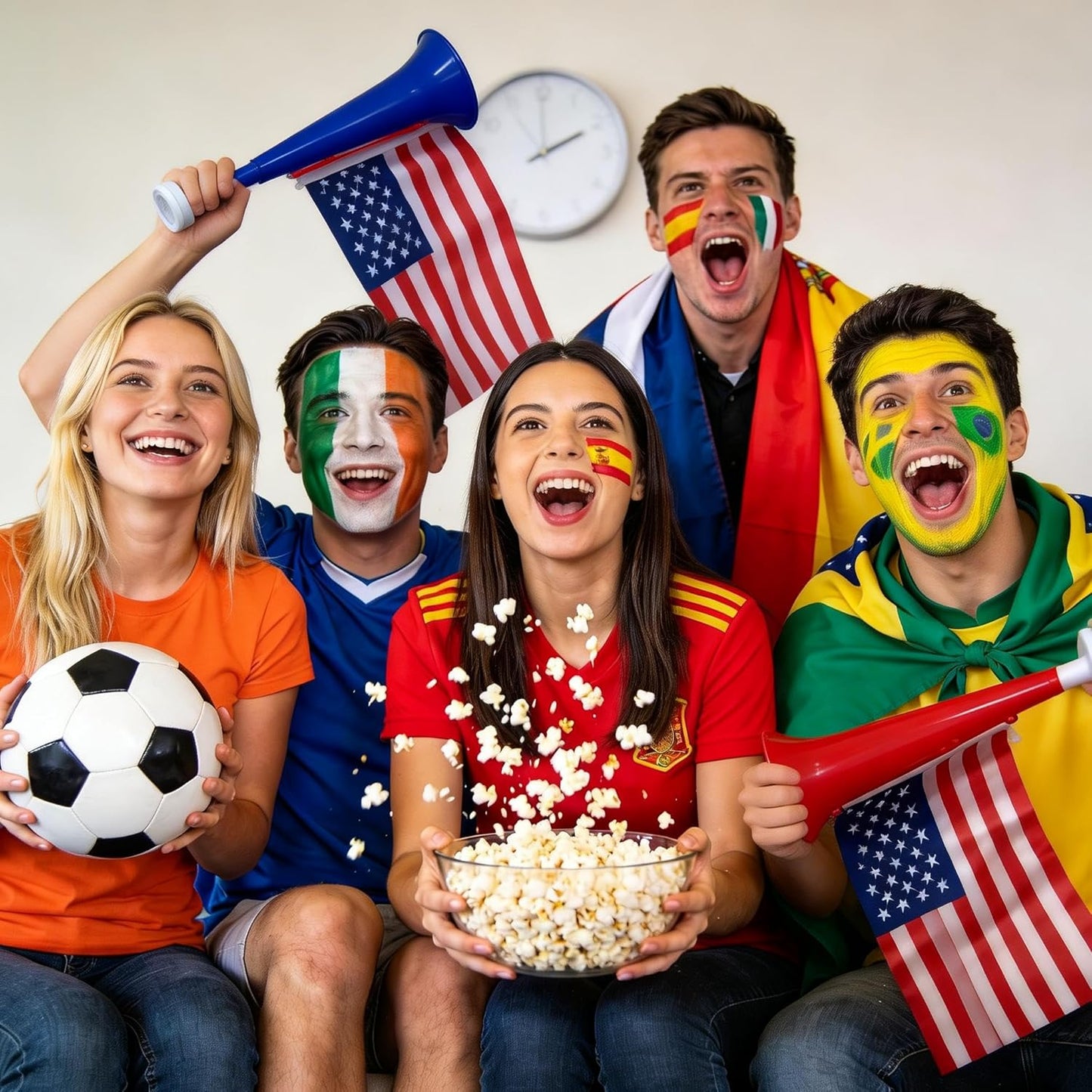 2Pcs Stadium Horns - Loud Sturdy Plastic Trumpets for Sports Events, Parties and Celebrations | Vuvuzela-Style Noise Makers for Crowd Cheering, Graduation, Parades, Birthday Parties