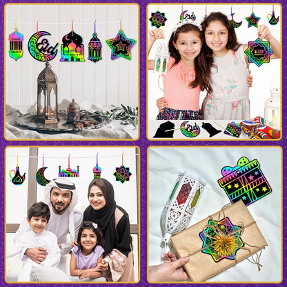 JULMELON 36 PCS Ocean Crafts, Rainbow Scratch Art Under The Sea Party Favors DIY Magic Color Summer Ocean Animals Scratch Cards for Summer Party Favors School Activities