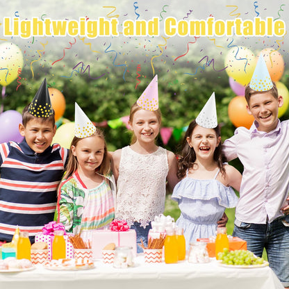 CANREVEL Party Hats for Adults, Birthday Party Headwear Supplies, Cone Hats Bulk for Women Men