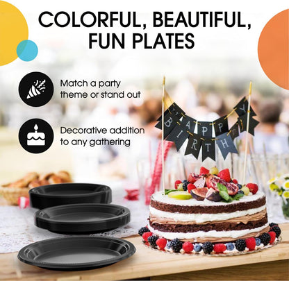 Exquisite Party Solids Red Plastic Plates For Party Supplies 10" Red Disposable Plates Heavy Duty 50 Pcs Plastic Dinnerware Sets Heavy Duty 350 GSM Disposable Dinnerware Set