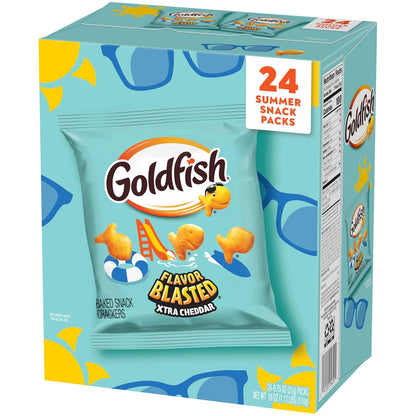 Goldfish Crackers Big Smiles Variety Pack with Cheddar, Colors, and Pretzels, Snack Packs, 30 Ct
