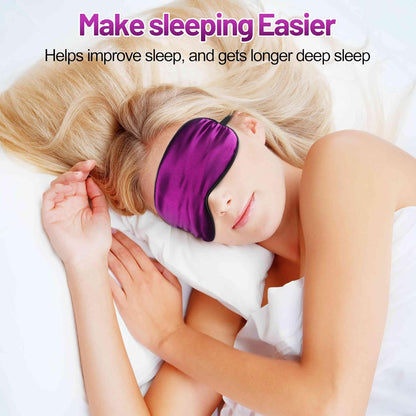Silk Eye Mask with Adjustable Strap, Satin Blackout Sleeping Mask for Men&Women, Comfortable Blindfold Eyeshade for Night Sleep(Blue)