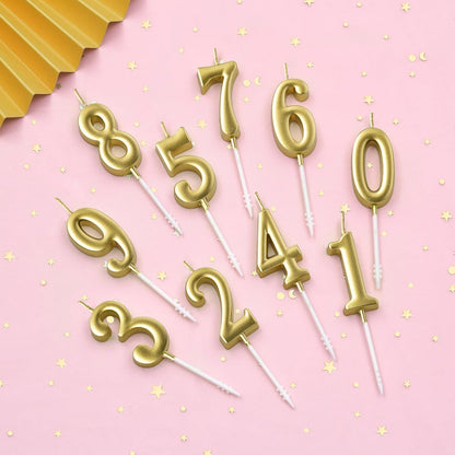 PHD CAKE 10-Pieces Pink Numeral Birthday Candles, Cake Numeral Candles Number 0-9 Glitter Cake Topper Decoration for Birthday,Wedding Anniversary,Party Celebration