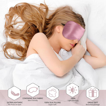 Silk Eye Mask with Adjustable Strap, Satin Blackout Sleeping Mask for Men&Women, Comfortable Blindfold Eyeshade for Night Sleep(Blue)