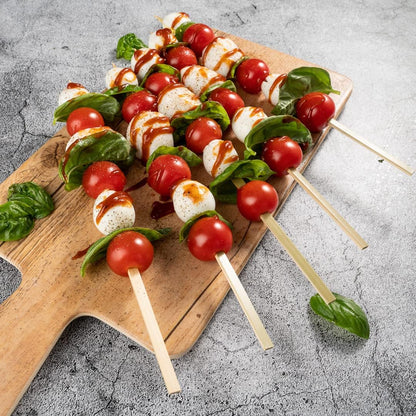 3.5 Inch Cocktail Picks, 100 Disposable Appetizer Skewers - Cylinder Top, Sturdy, Natural Bamboo Decorative Toothpicks, For Barbeques, Parties, Or Buffets