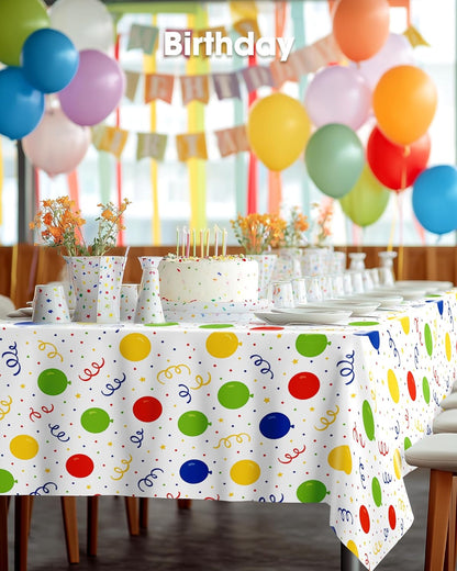 Pureegg Plastic Table Cloth Disposable 8 Pack, 54 x 108 Inch Table Cloths, Party, Picnic, Wedding, Decorative Tablecloths, Rectangle, White Plastic Cover, Leakproof & Sturdy, White