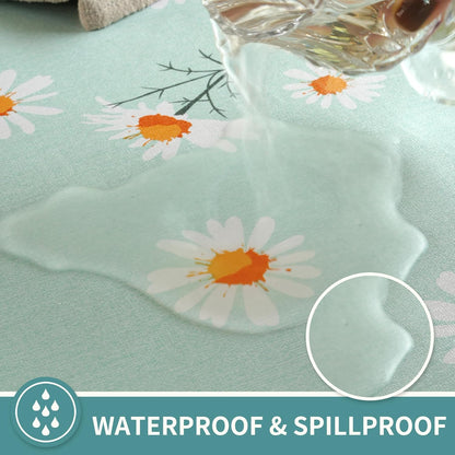 Rectangle Table Cloth,100% Waterproof Tablecloth Oil Proof Spill Proof Vinyl Table Cloth, Wipe Clean Plastic Table Cover for Dining, Camping, Indoor and Outdoor 52" x 70",Leaves
