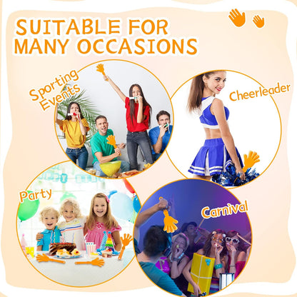 24 Pcs Orange Hand Clappers 7.5 Inch Clappers Noisemakers Noise Makers Party Favors Plastic Party Clapper for Sporting Events Cheers Ball Dance Basketball Football Noisemakers（Orange）