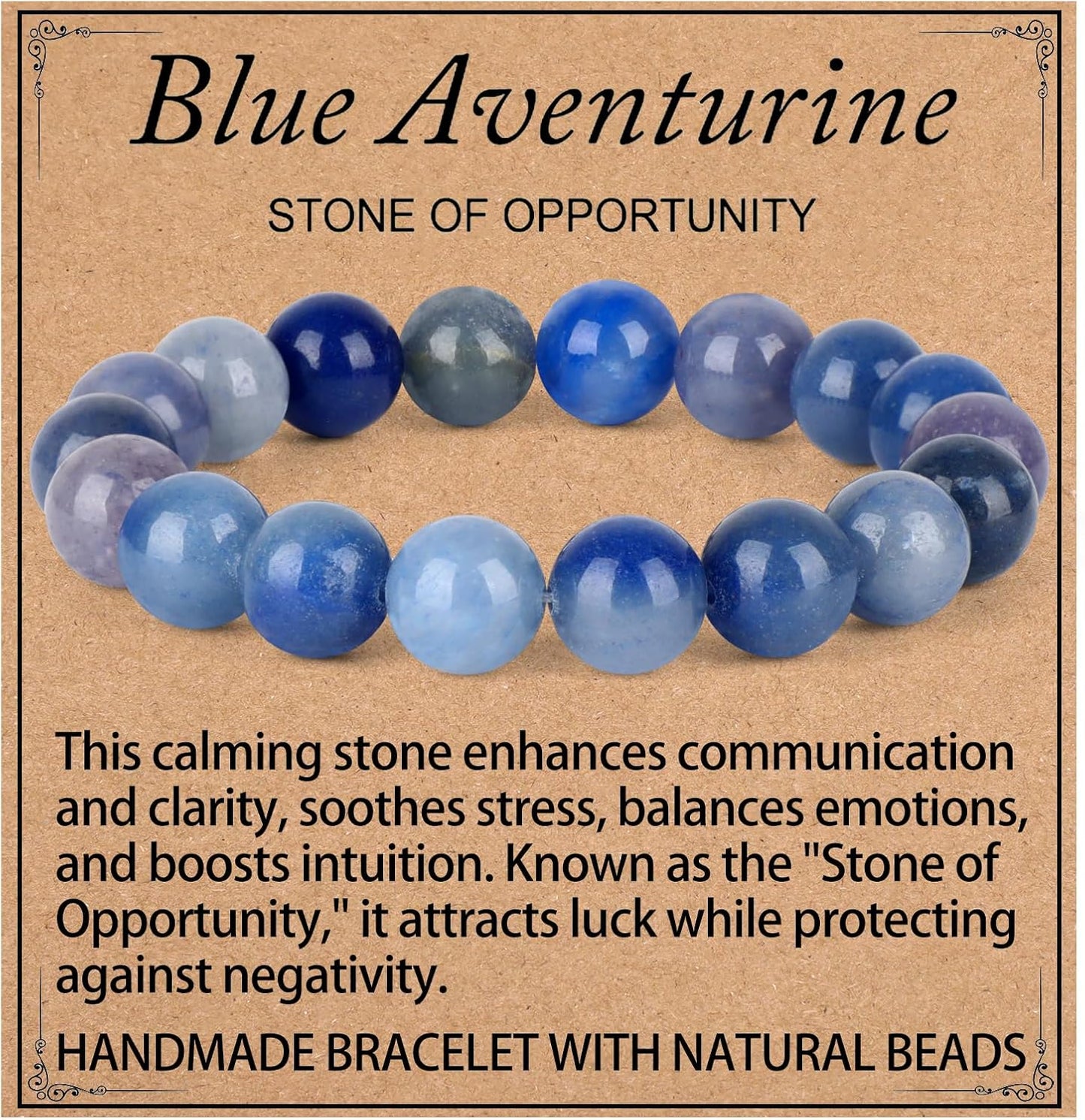 LPBeads Handmade Natural Gemstone Stretch Elastic Bracelet Healing Crystal Round Stone Beads Jewelry Gifts for Women Men