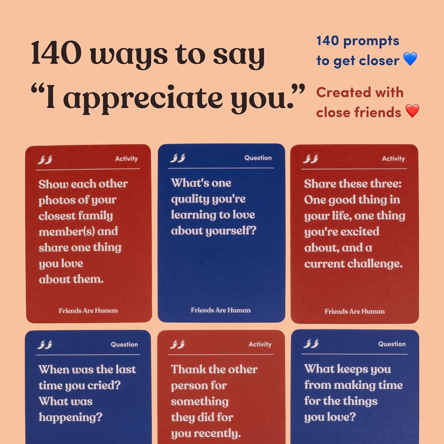 Partners are Human | 140 Conversation Cards to Help Deepen Romantic Relationships | Card Game for Bonding & Communication | Therapy for Adults