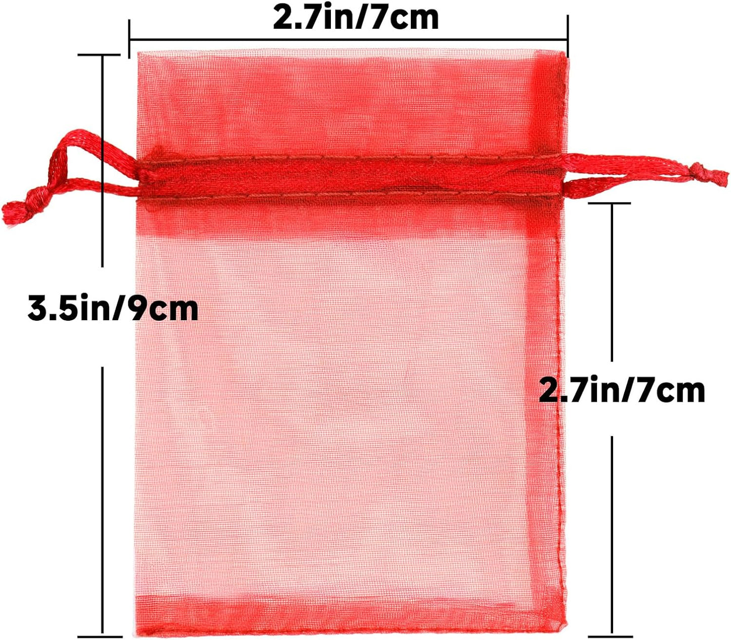 joycraft 50Pcs Organza Bags, 2x3 inch Gift Favor Bags, White Wedding Favor Bags, Jewelry Pouches with Drawstring, Mesh Bags Drawstring for Jewelry, Festival, Makeup, Candy, Desserts