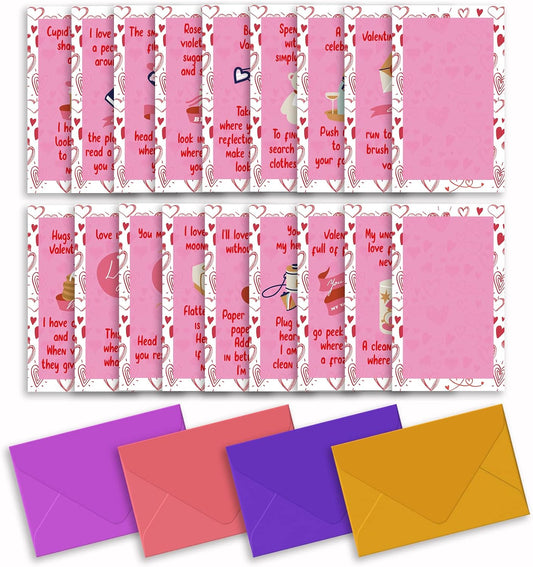 18 Valentines Scavenger Hunt Clues Game Cards with Envelopes, Valentine's Day Treasure Hunt Clues Game Cards, Indoor Scavenger Hunt Clues, Valentine's Day Activities - qrjxbk001