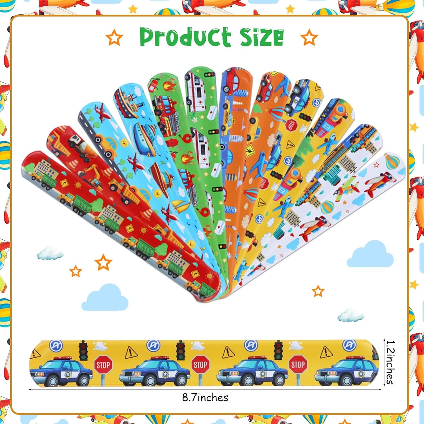 Serencatcher 48pcs Slap Bracelets Party Favors for Birthday Baby Shower Party Supplies Gifts