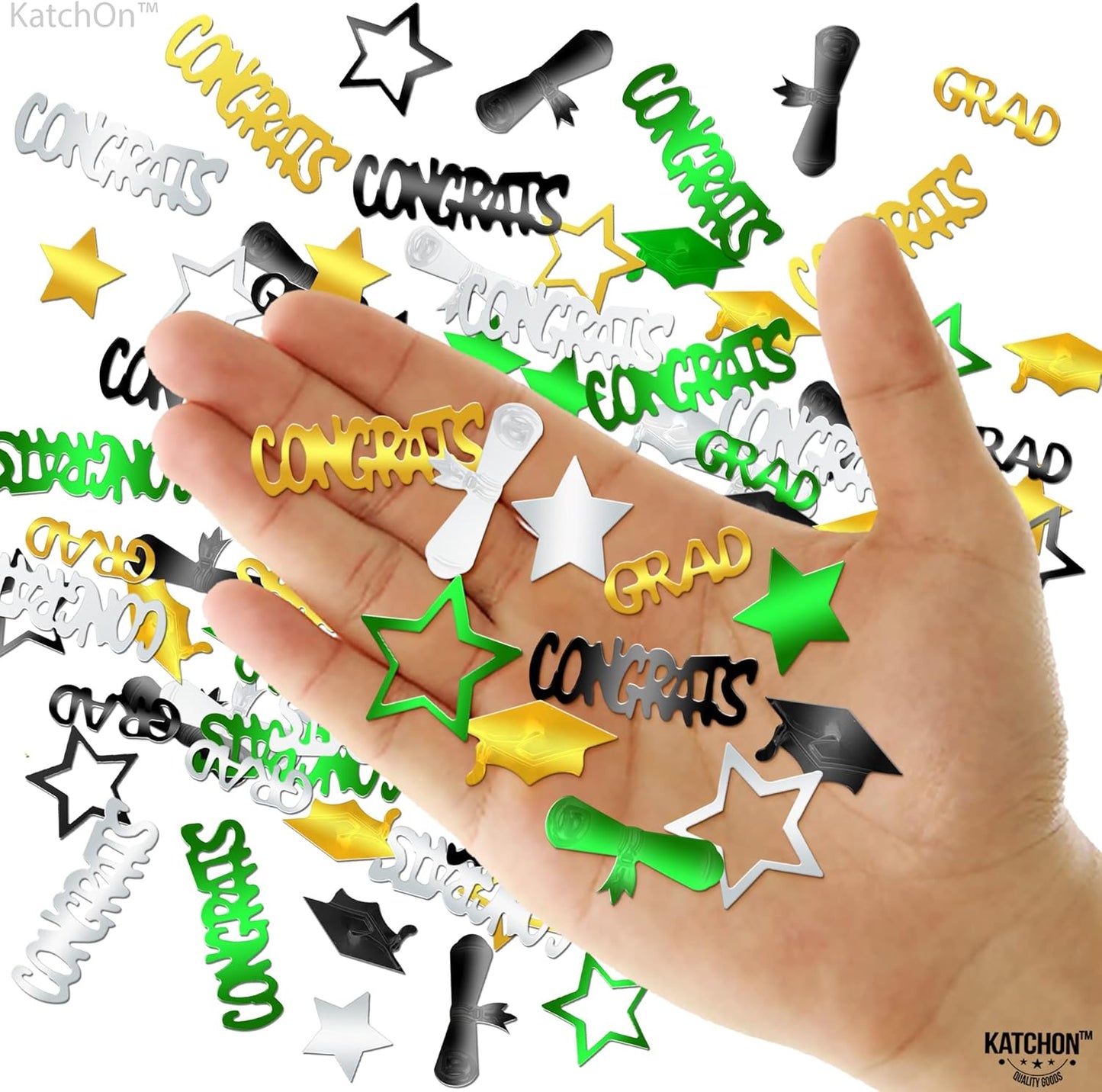 Black and Gold Grad Graduation Decorations 2026 - Pack of 1000, Congrats Grad Graduation Confetti 2026 | Grad Confetti Class of 2026 for Black and Gold 2026 Graduation Decorations, KatchOn