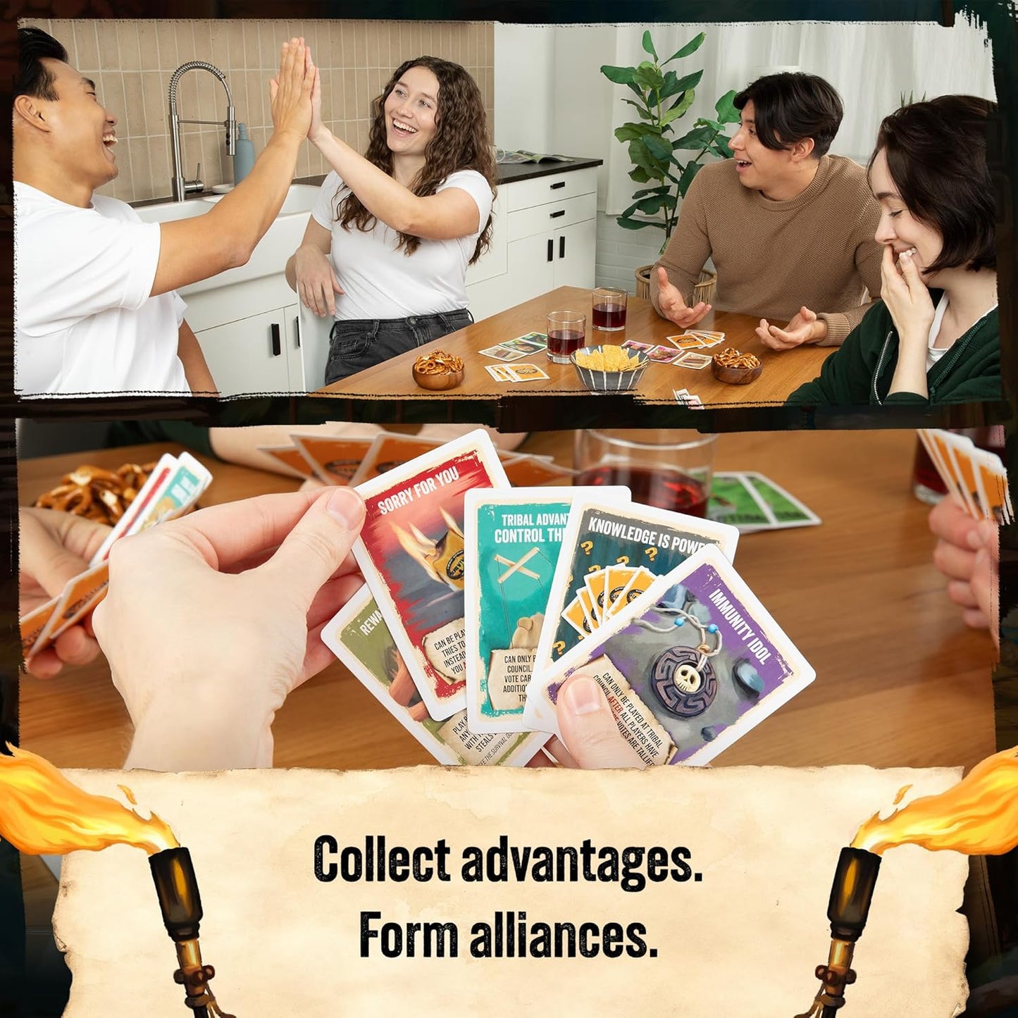 Exploding Kittens Survivor: The Tribe Has Spoken 3-6 Players - Ages 8+ - 30 Minutes to Play - Official Card Game for Survivor Fans - Family Game Night, Card Game