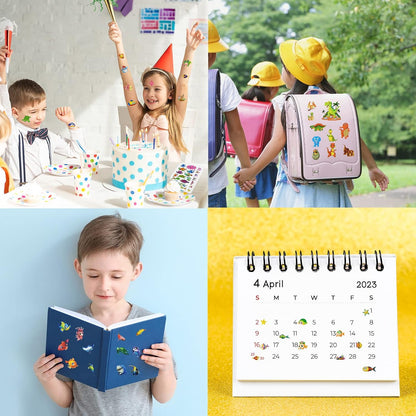 24 Sheets(500+) 3D Puffy Stickers for Toddlers Kids, Bulk Preschool Sticker Sheets for Reward, Craft, Scrapbooking Including Animal, Fruits, Dinosaurs, Fish and More