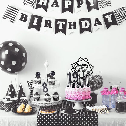 Yerliker 34 Pcs Happy Birthday Cake Toppers Decorations Birthday Candles DIY Cake Decor for Men Women Wedding Anniversary(Gold)