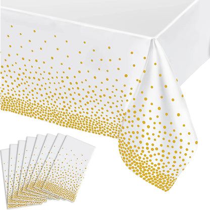 14 Pack Black 54 x 108 in. Rectangle Disposable Plastic Tablecloths - Smooth Decorative Covers for Parties, Weddings
