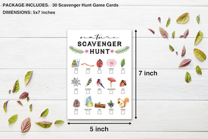 Scavenger Hunt Game - Outdoor Nature & Park Hunt Clues Cards - Travel & Camping Party Games Supplies Activities (01)