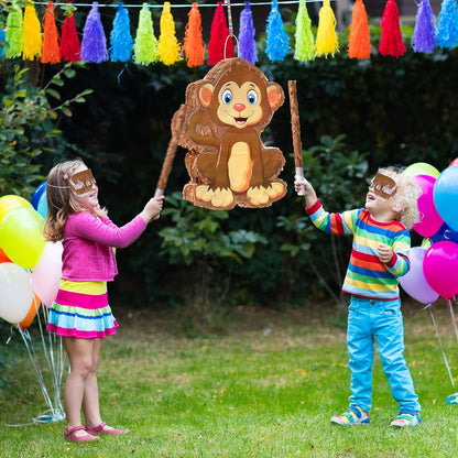 Sratte Piñata Bundle with a Blindfold and Bat (16 x 12 x 3 Inches), Cute Animal Piñata for Birthday Party Toys Decoration for Animal Theme Birthday Party Game Supplies Photo Prop(Giraffe)