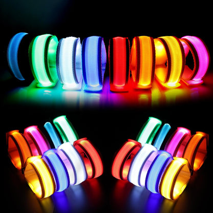 KIRALUMI 8 PCS LED Glow Bracelets, Light Up Bracelets for Kids Adults - Christmas Glow in The Dark Party Bracelets Favors Supplies for Concerts, Festivals, Game Prizes, Sports, Rave Accessories.